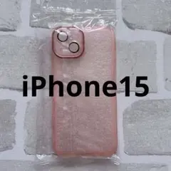 iPhone15 クリア ピンク ケース