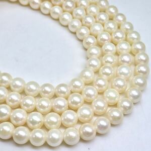 ＊K18 アコヤ本真珠ロングネックレス＊o ◎約117.6g 約8.0-8.5mm珠 あこや pearl necklace jewelry silver EC2/EC5