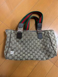 確実正規品　GUCCI グッチ　 ハンドバッグ　 GGキャンバス　 シェリーライン　トートバッグ　ショルダーバッグ　 レザー　 キャンバス