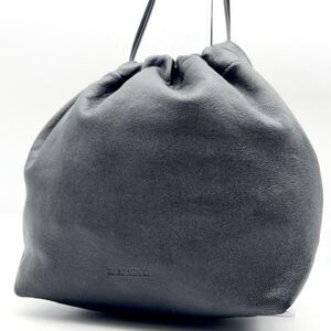 美品 JIL SANDER　ジルサンダー ドローストリング 巾着　バッグ ダンプリング ハンドバッグ　ショルダーバッグ　レザー　革　ブラック