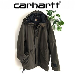 良品 カーハート CARHARTT ナイロンジャケット マウンテンパーカー アウター 大きめ ヴィンテージ カーキ モスグリーン メンズ レディース