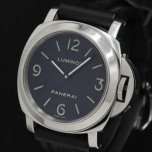 1円 稼働 良品 パネライ PAM00112 ルミノール ベース 手巻き 黒文字盤 ラウンド メンズ腕時計 OSW 0556930 8BGT