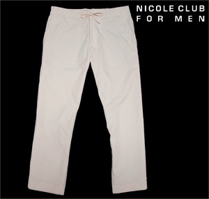 新品!! ニコルクラブフォーメン タイプライター イージーパンツ グレー 48 (L) 送料安☆ NICOLE CLUB FOR MEN 吸水速乾 クロップド 春夏 ★