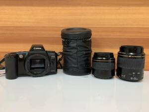 【良品】CANON キャノン フィルムカメラ EOS kiss PANORAMA EF 28-80mm 75-300mm ダブルズームキット 一眼レフカメラ I240912