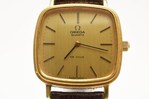 オメガ デビル スクエア ゴールド メンズ クォーツ 腕時計 OMEGA