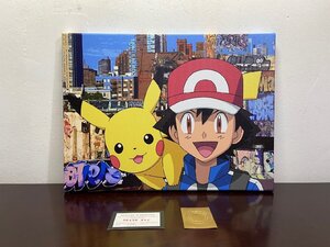 DEATH NYC 額付き 世界限定100枚 アートポスター ピカチュウ ポケモン サトシ ストリートアート 現代アート 布製