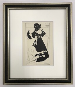 【特価】　≪　　オーブリー・ビアズリー　　≫　　オリジナルラインブロック　　A　GOLF　CARD　　1899年　　AUBREY　BEARDSLEY