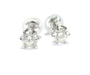 【緑屋質屋】特選ジュエリー　ダイヤモンドピアス　0.254ct　0.257ct　Pt900【中古】