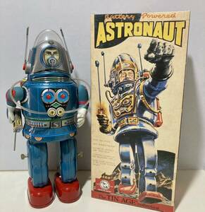 大阪ブリキ玩具資料室 野村トーイ復刻版『ASTRONAUT 青』/アストロノートロボット/電動二足歩行/SF映画/宇宙飛行士/昭和レトロ/ロボット