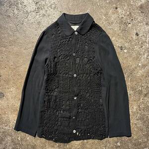 robe de chambre COMME des GARCONS 90s レース切替シャツ ローブドシャンブルコムデギャルソン 1990s 80s 1980s シアー 