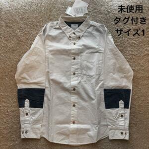 【未使用】VISVIM ボタンダウンシャツ LUNGTA PATCH 1 白