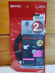 【新品未開封品】BUFFALO LANケーブル Category6a 2m BSLS6AFU20BK