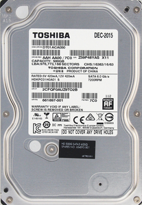 TOSHIBA DT01ACA050 HP P/N 661697-001 3.5インチ SATA600 500GB 777回 4909時間