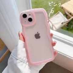 iPhoneケース ピンク うねうね なみなみ かわいい おしゃれ クリア