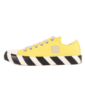 新品 OFF-WHITE オフホワイト サイズ:41(25.5cm) 19AW キャンバス ローカット スニーカー Vulc Low Top Logo Stripes Sneaker イエロー