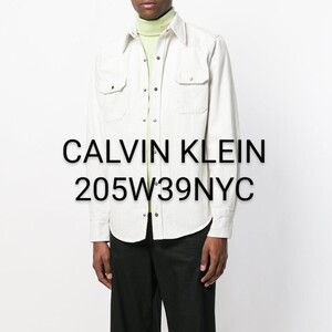 極美品 CALVIN KLEIN 205W39NYC ホワイトデニム ウェスタンシャツ イタリア製 カルバンクライン RAF SIMONS Matthieu Blazy made in italy