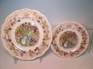 ☆ロイヤルドルトン Royal Doulton BRAMBLY HEDGE ブランブリーヘッジ Autumn 秋 プレート２ 四季シリーズ廃盤品 箱無