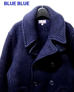 2(M)【BLUE BLUE 圧縮ニットPコートジャケット NAVY ブルーブルー H.R.MARKET ハリウッドランチマーケット ネイビー】