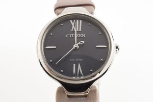 シチズン エコドライブ E031-S079349 ラウンド シルバー ソーラー レディース 腕時計 CITIZEN