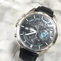 新品 CASIO EDIFICE クロノグラフ 腕時計 レザーベルト