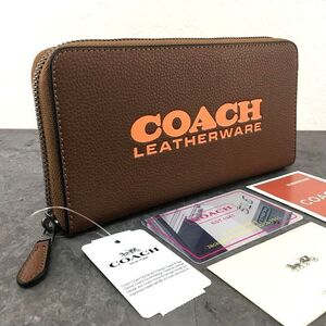 送料込み！ 未使用品 COACH ジップウォレット C6699 ブラウン ロゴ 561