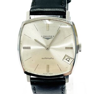 【1円スタート】【訳あり品】LONGINES ロンジン スクエア SS シルバー文字盤 自動巻き ボーイズ腕時計 335344