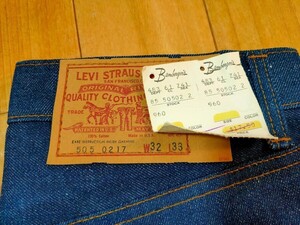 当時の値札&レシート付き!!/デッドストック/80s/ボタン裏5/Levis/リーバイス/505/W32L33/66後期/USA製/DEAD/フラッシャー/ビンテージ/501