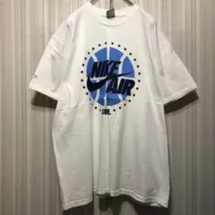 NIKE ナイキ Tシャツ 白 青プリント デカロゴ XL