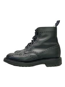 SANDERS◆CHELTENHAM BROGUE DERBY BOOT/US7.5/BLK/レザー/8317B