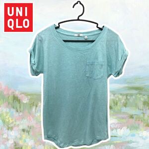 UNIQLO ユニクロ ブルー Tシャツ eg836