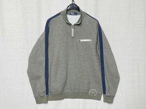 【Polo Ralph Laulen】ポロ ラルフ ローレン ハーフジップ スウェット トレーナー 杢グレー 裏起毛 サイズLL