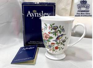 England Aynsley/エインズレイ PEMBROKE/ペンブロック フッテッドマグカップ/コーヒーカップ 箱付 未使用 used コレクション 保管品