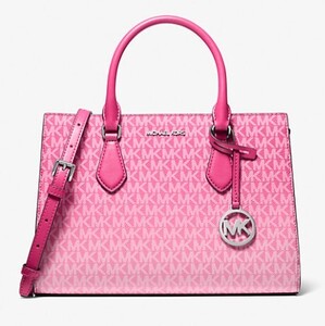 2025春夏新作　日本未発売　直営　MICHAEL KORS Sheila Medium Ombr Signature Logo Satchel　LAから最新本物をお届け