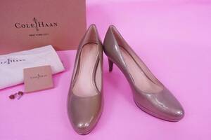 コールハーン　CHELSEA LOW PUMP/チェルシー ローパンプス　パテント　ピューター　ほぼ新品　7 1/2 \41800