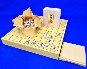 木製将棋セット　ヒバ1寸5分卓上将棋盤セット【特売品】(木製将棋駒白椿上彫駒)【囲碁将棋専門店の将碁屋】