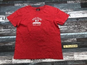 POLO JEANS CO. ラルフローレン レディース プリント クルーネック 半袖Tシャツ S 赤