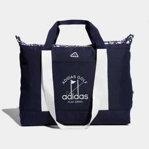 ★アディダス ゴルフ adidas GOLF 新品 PLAY GREEN グラフィック ファスナー付き トートバッグ バッグ BAG 鞄 かばん 紺[HT5720] 六★QWER