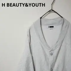 【美品】H BEAUTY&YOUTH オーバーサイズスウェット　スタジャン　裏毛