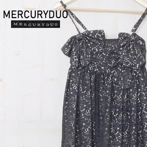 マーキュリーデュオMERCURYDUO■チュニック ノースリーブ ワンピース キャミワンピ レース リボン■F■ブラック　※RY3207020