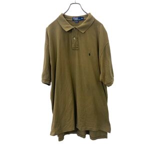 Polo by Ralph Lauren 半袖 無地ポロシャツ 2XL サイズ ポロバイラルフローレン コットン ブラウン 古着卸 アメリカ仕入 t2408-3697