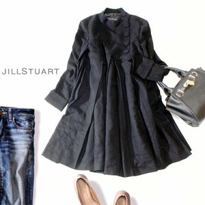 ☆☆ 美品 JILLSTUART ジルスチュアート ☆☆ 大人可愛い シボ・スーツ生地 ウール ワンピース 0号 XS 秋 冬 23B09