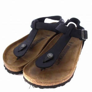 ビルケンシュトック BIRKENSTOCK KAIRO BS トングサンダル フラット ストラップ レザー 36 23cm 黒 ブラック /BM レディース