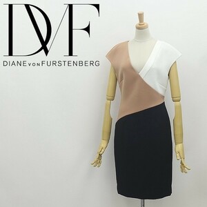 ◆DIANE von FURSTENBERG ダイアンフォンファステンバーグ パネルデザイン フレンチスリーブ ワンピース 0