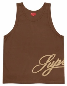 【新品未使用品】Supreme Mesh Script Tank Top COLOR/STYLE：Brown SIZE：Large