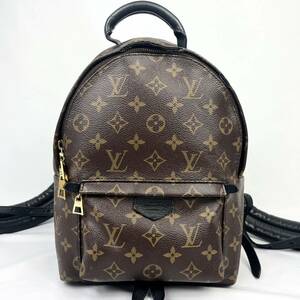 1円【現行 美品】LOUIS VUITTON ルイヴィトン リュック モノグラム パームスプリングスPM バックパック モノグラム M41560 PVC ブラウン