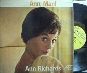 ３枚で送料無料【米Atco mono】Ann Richards/Ann, Man! (Jack Sheldon, Barney Kessel, etc)