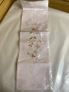 未使用　刺繍　半衿　化繊　ピンク　桜