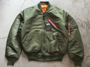 新品 Mサイズ アメリカ企画 ALPHA INDUSTRIES MA-1 NYLON JACKET CORE SPEC SAGE GREEN アルファ フライトジャケット グリーン