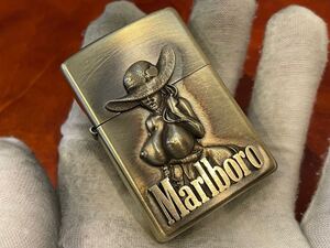 1円 ZIPPO ライター マルボロ Marlboroジッポ Zippoオイルライター真鍮製 中古品 喫煙グッズ ジッポー 火花確認済R625554