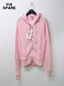 S ￥18,900 LT.PINK 新品【VIA SPARE ヴィアスペア Zip パーカー ライトピンク UNITED ARROWS ユナイテッドアローズ 購入品】